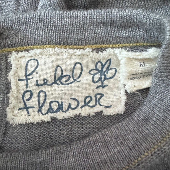 Anthropologie Trimmings Wool Blend Grey Sweater with Bows Size Medium - Picture 6 of 9